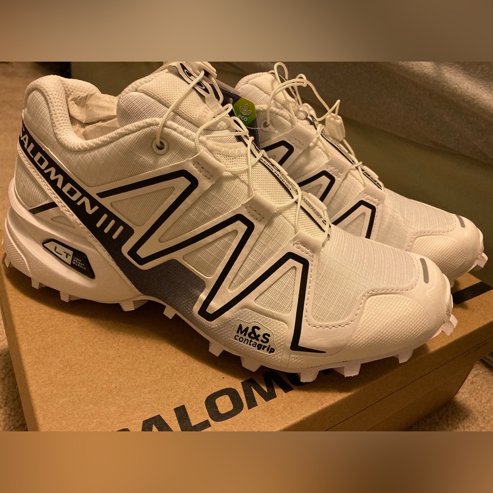 NWT Salomon SPEEDCROSS 3 Women’s Size 6.5 (Men’s 5.5) unisex white NIB